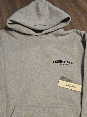 Fear of God Essentials Heather Grey Pullover Hoodie Oversized Large